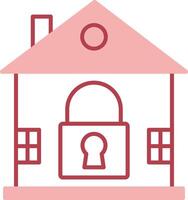 House Lock Solid Two Color Icon vector