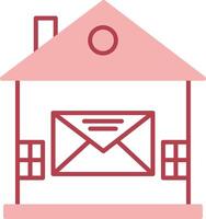 House Mail Solid Two Color Icon vector