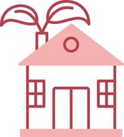 Eco House Solid Two Color Icon vector