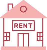 House for Rent Solid Two Color Icon vector