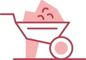 Wheelbarrow Solid Two Color Icon vector