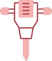 Jack Hammer Solid Two Color Icon vector