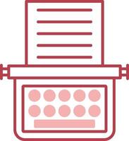 Typewriter Solid Two Color Icon vector