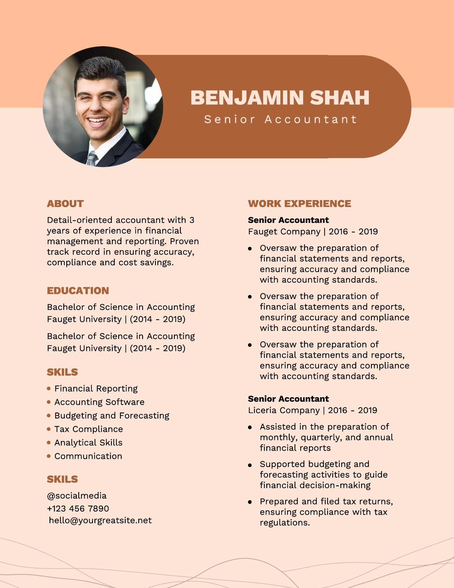 peach fuzz accountant  resume