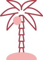 Coconut Tree Solid Two Color Icon vector