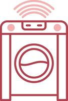 Smart Washing Machine Solid Two Color Icon vector