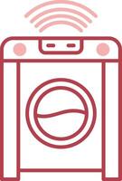 Smart Washing Machine Solid Two Color Icon vector