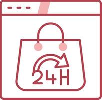 24 Hours Solid Two Color Icon vector