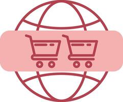 Online Shoping Solid Two Color Icon vector