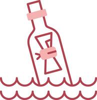 Message In Bottle Solid Two Color Icon vector