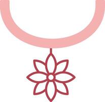 Flower Necklace Solid Two Color Icon vector