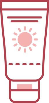 protector solar sólido dos color icono vector