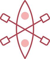 Kayak Solid Two Color Icon vector