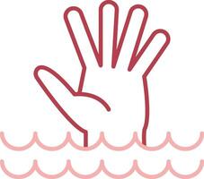 Drowning Solid Two Color Icon vector