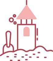 Sand Castle Solid Two Color Icon vector