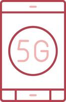 5g sólido dos color icono vector