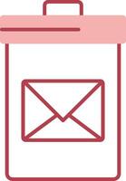 Delete Message Solid Two Color Icon vector