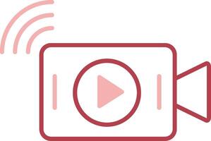 Live Stream Solid Two Color Icon vector