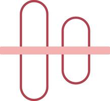 Vertical Align Centre Solid Two Color Icon vector