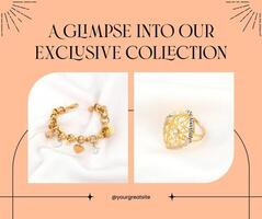minimalist peach fuzz jewelry facebook post design template