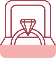 Ring Box Solid Two Color Icon vector