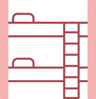 Bunk Bed Solid Two Color Icon vector