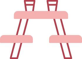 Picnic Table Solid Two Color Icon vector