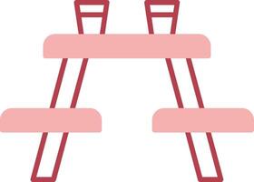 Picnic Table Solid Two Color Icon vector