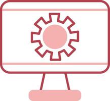 Monitor Screen Solid Two Color Icon vector