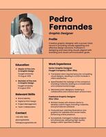 peach fuzz minimalist resume template