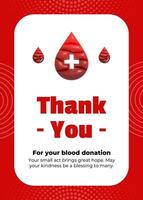 3d red blood donor  greeting  carad template