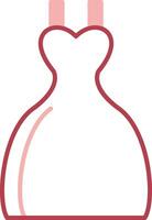 Bride Dress Solid Two Color Icon vector