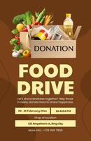 modern brown food drive poster template