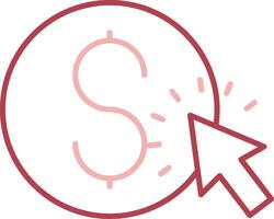 Pay Per Click Solid Two Color Icon vector