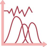 Wave Chart Solid Two Color Icon vector