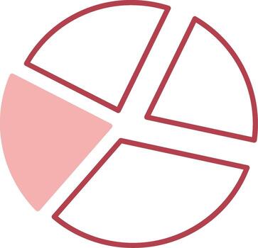 Pie Chart Solid Two Color Icon vector