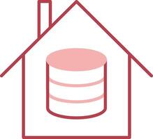 Data House Solid Two Color Icon vector
