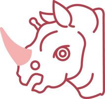 Rhinoceros Solid Two Color Icon vector