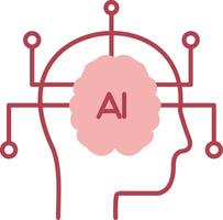 Artificial Intelligence Solid Two Color Icon vector