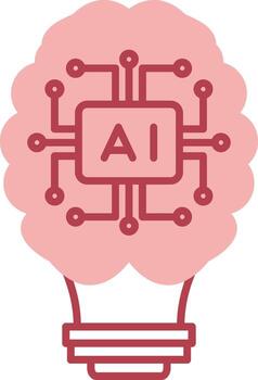 Artificial Intelligence Solid Two Color Icon vector