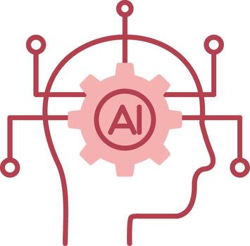 Artificial Intelligence Solid Two Color Icon vector