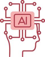 Artificial Intelligence Solid Two Color Icon vector