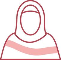 Moslem Woman Solid Two Color Icon vector