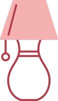 Table Lamp Solid Two Color Icon vector