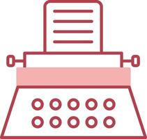 Typewriter Solid Two Color Icon vector