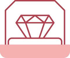 Engagement Ring Solid Two Color Icon vector