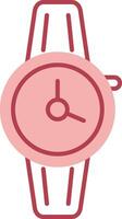 reloj de pulsera sólido dos color icono vector