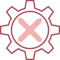 Gear Solid Two Color Icon vector