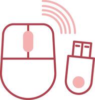 Wireless Mouse Solid Two Color Icon vector