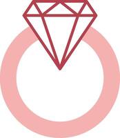 Diamond Ring Solid Two Color Icon vector